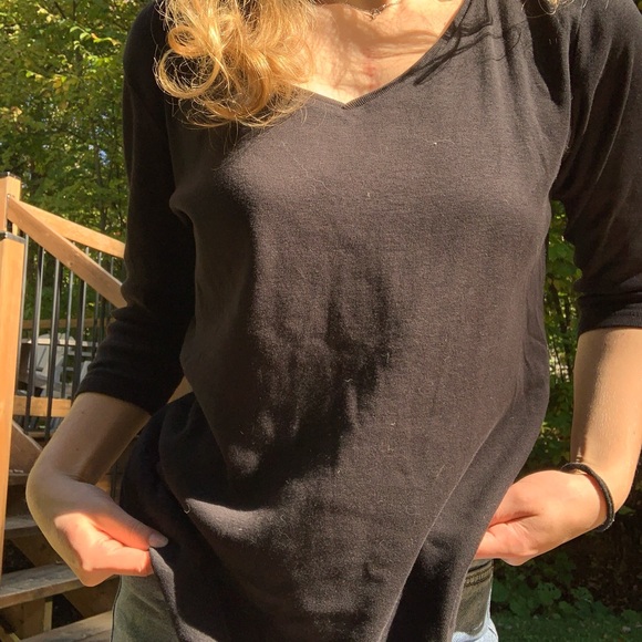 Seg’ments 3/4 Sleeves Black Shirt - Picture 4 of 5